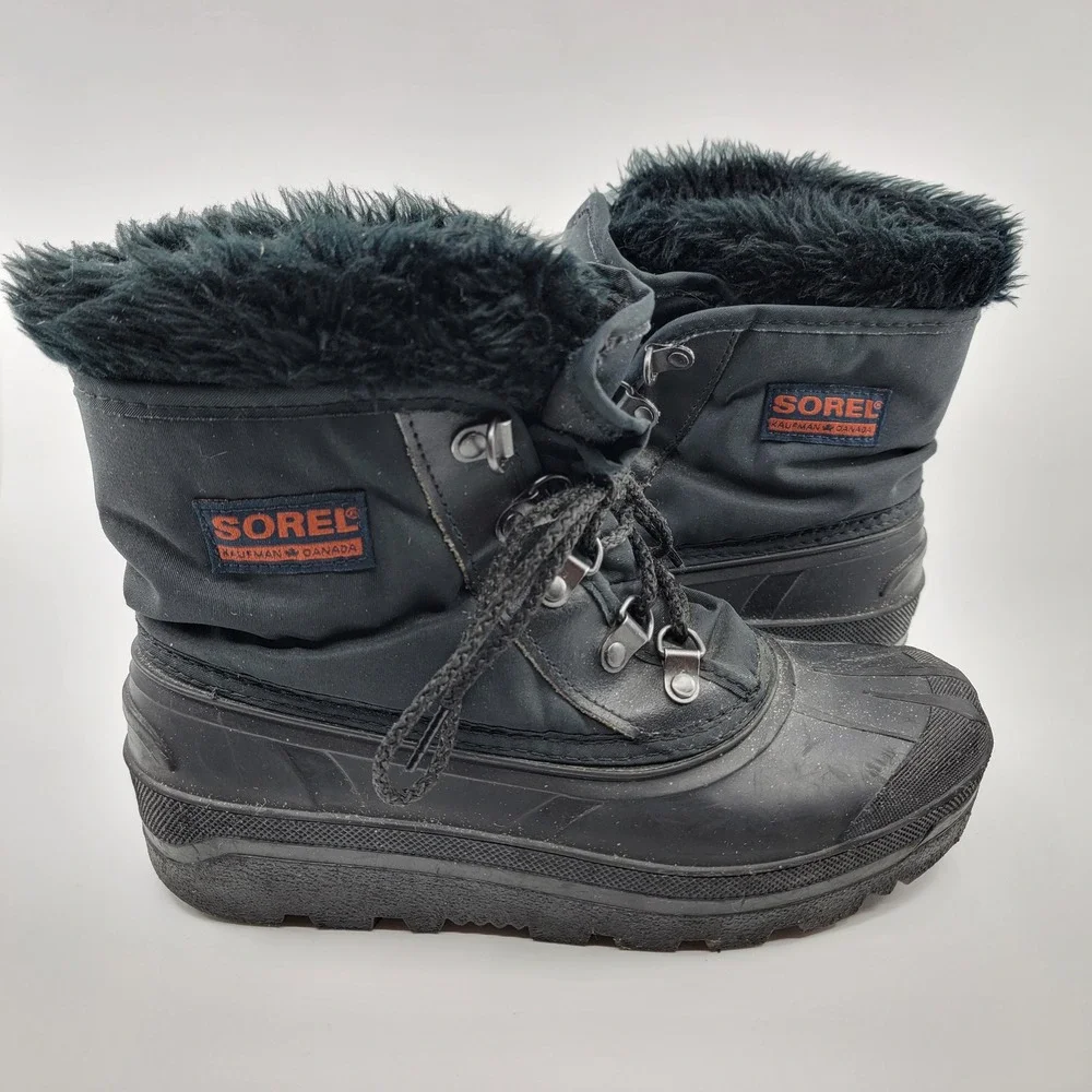 Sorel Kaufman Womens Size 7 Black View 063-0600 Vintage Winter Insulated Boots